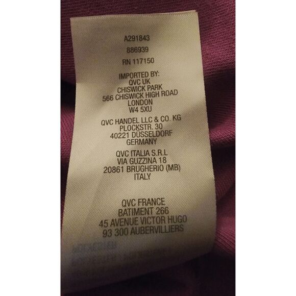 Quacker Factory Rhinestone Cut Out Purple Blouse Women Sz XL 3/4 Sleeve Stretch - Picture 5 of 6